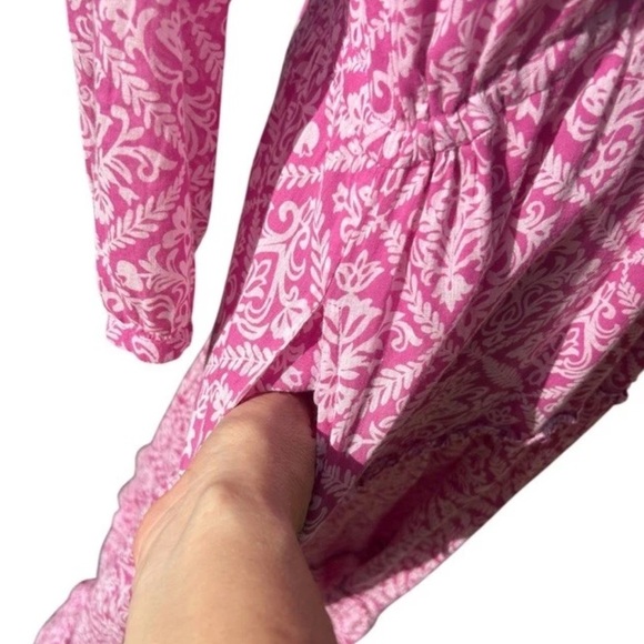 Banjanan Sachet Bazaar Maxi Dress Button Gauze Flowy Tiered Cottage Beach Small - Picture 12 of 14